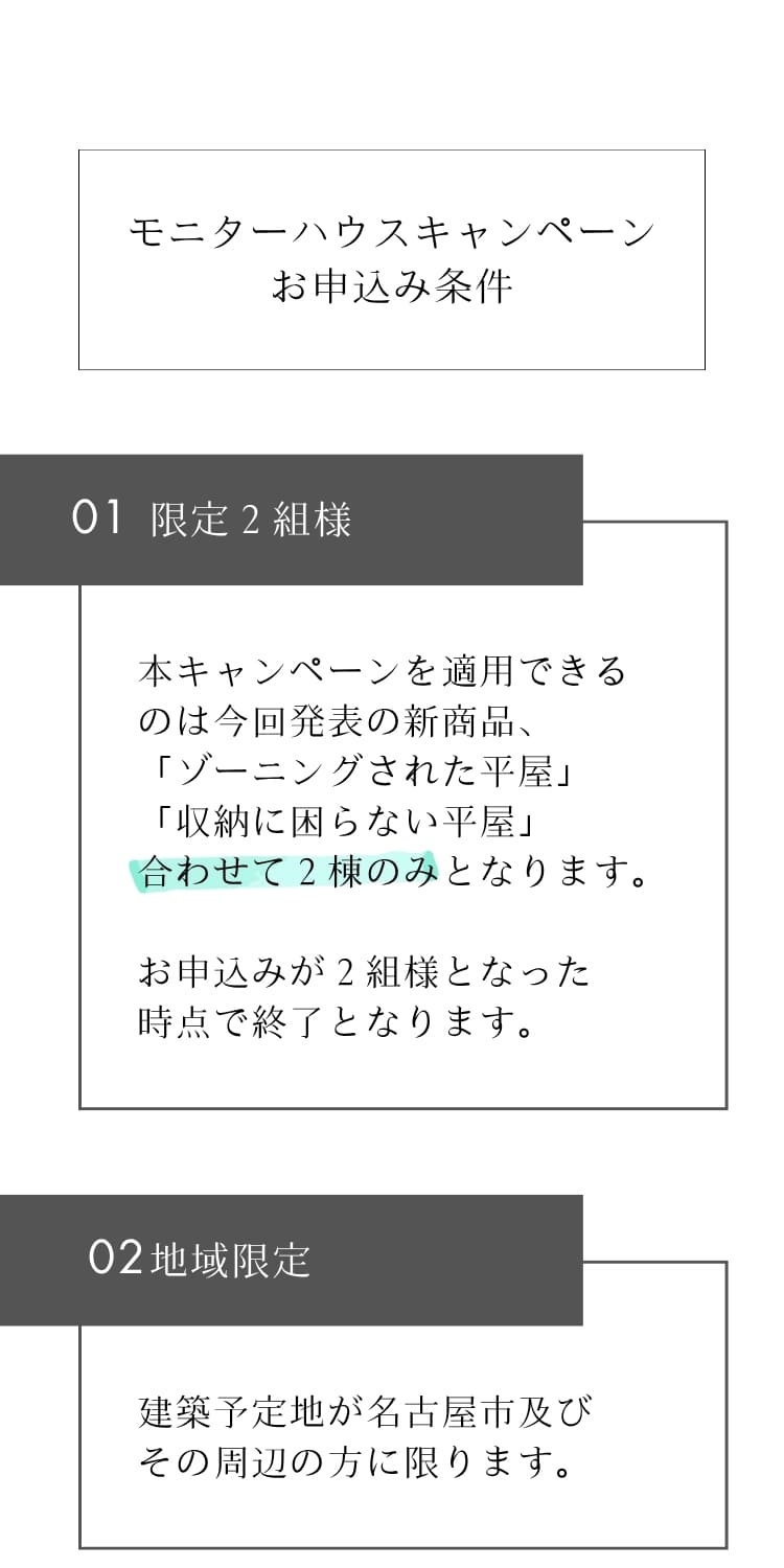 モニターハウス申込み条件1